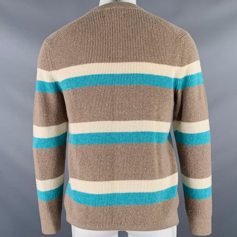 COS Pull Col Rond Laine Mélangée Rayé Bleu et Blanc Taille M