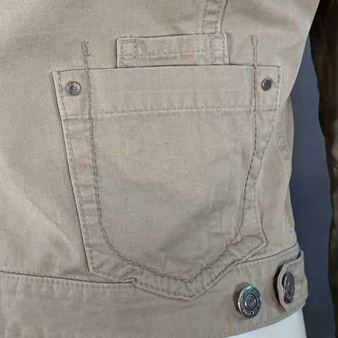 DSQUARED2 Size S Beige Twill Cotton Button Up Jacket