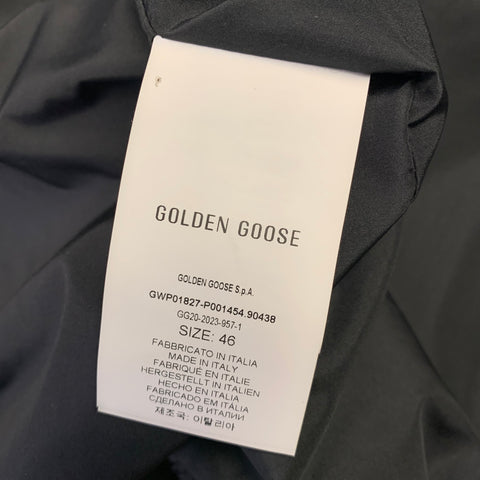 GOLDEN GOOSE Size XS Silver Black Beige Color Block Nylon Zip Up Jacket