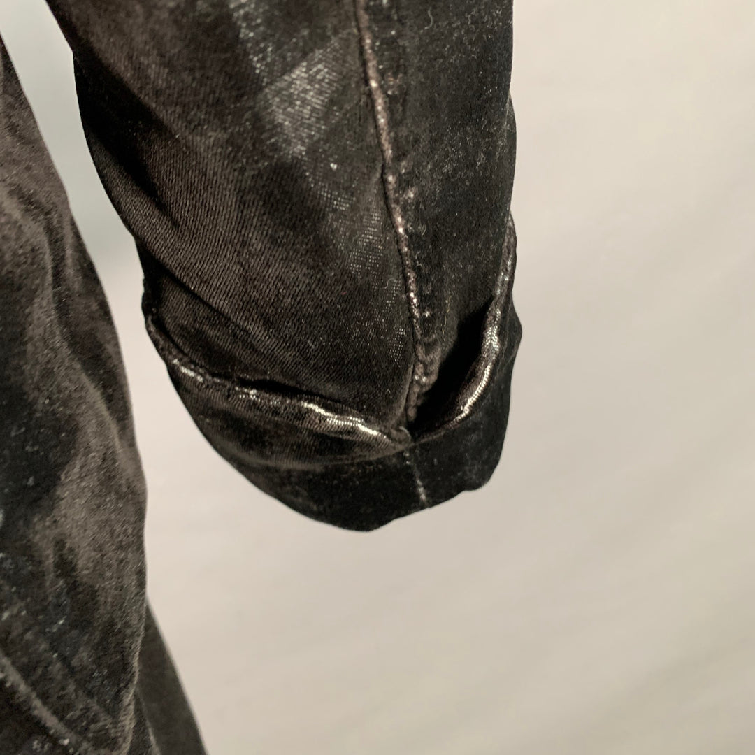 COMME des GARCONS HOMME PLUS Size S Black Black Checkered Polyester Shawl Lapel Robe