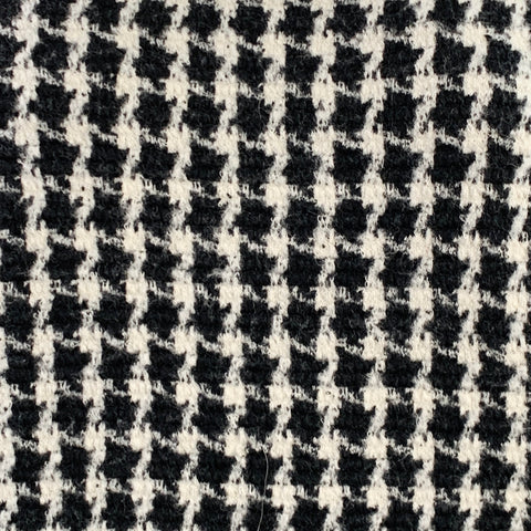 SANDRO Size S Black Grey Wool Blend Houndstooth Crew Neck Pullover