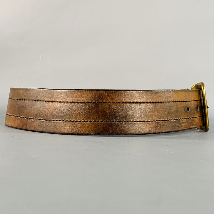 RALPH LAUREN Size S Brown Brass Leather Belt