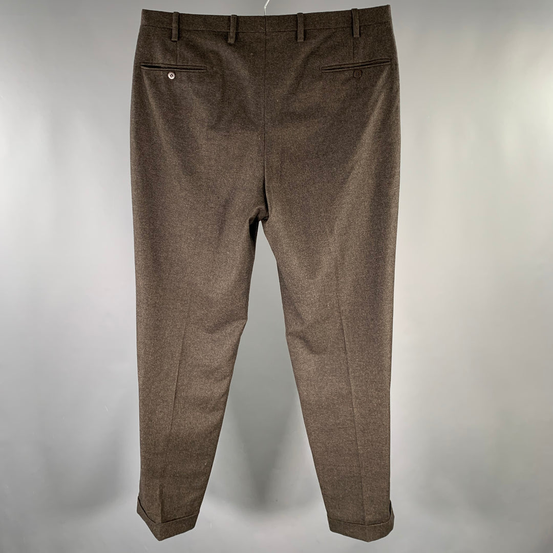 KITON Size 36 Brown Heather Wool Cashmere Flat Front Dress Pants