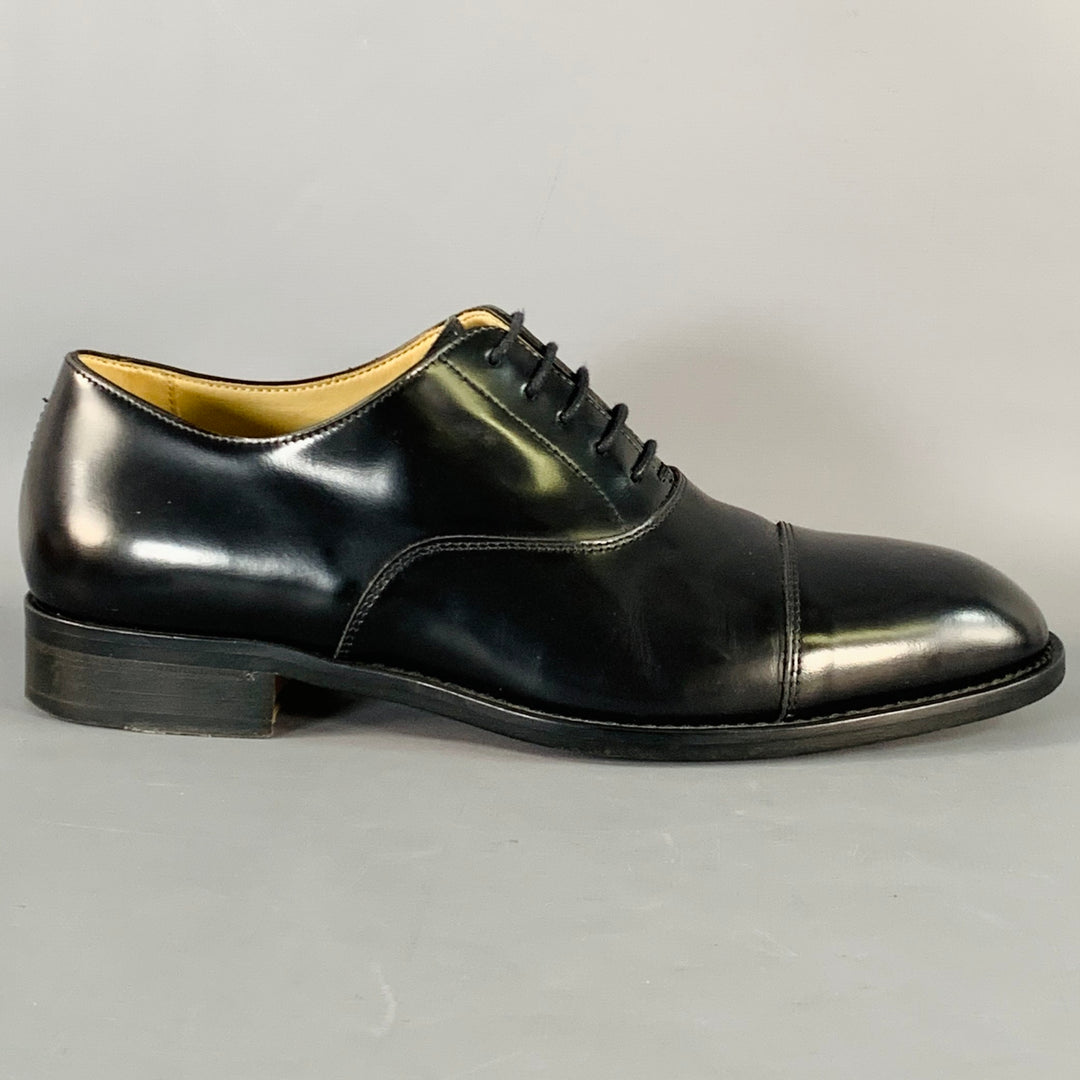 PAUL SMITH Size 7 Kenning Black Leather Cap Toe Oxford Lace-Up Shoes