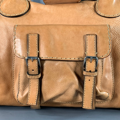 CHLOE Beige Leather Top Handles Zip Handbag