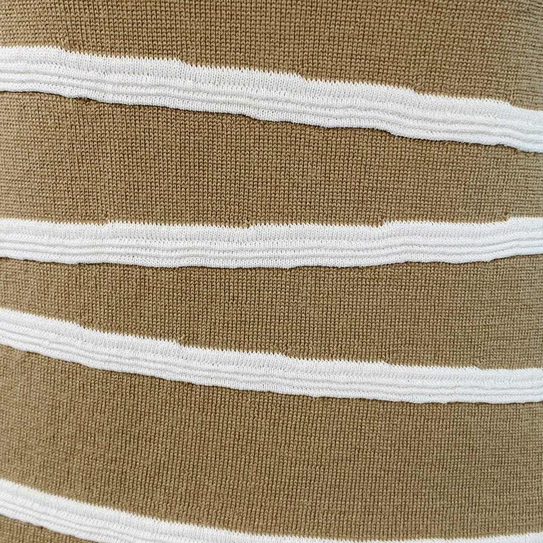 GIORGIO ARMANI Size S Beige White Merino Wool Blend Textured Stripe Sleeveless Casual Top