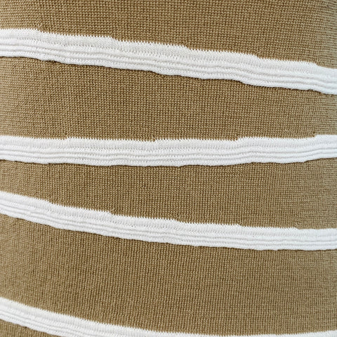 GIORGIO ARMANI Size S Beige White Merino Wool Blend Textured Stripe Sleeveless Casual Top