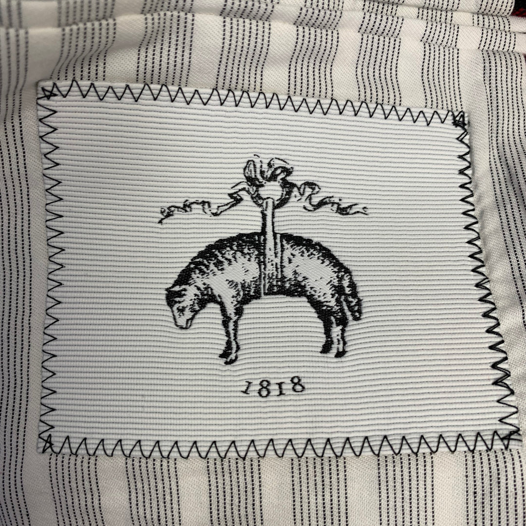 BLACK FLEECE by THOM BROWNE Size 40 Red Black Yellow Plaid Wool Notch Lapel Sport Coat