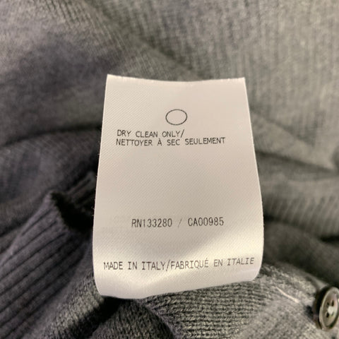 THOM BROWNE Size XL Grey White Knit Cotton Crew Neck Pullover