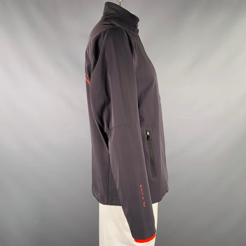 KJUS Size XL Charcoal Grey Nylon Spandex Zip Up Jacket