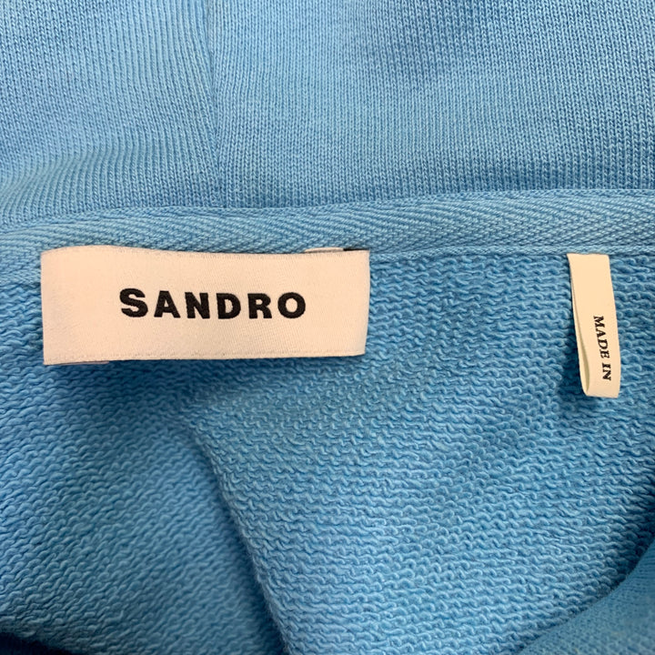 SANDRO Size L Blue Orange Bunny Cartoon Cotton Hoodie Sweatshirt