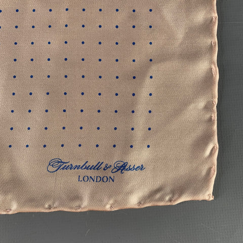 TURNBULL & ASSER Pochette de Costume en Soie Rose et Bleu à Pois