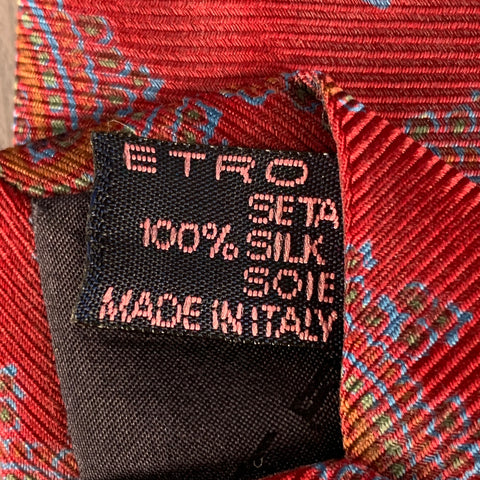 ETRO Burgundy Blue Paisley Silk Tie