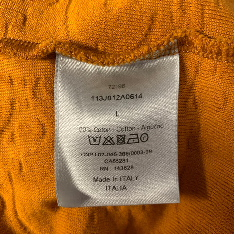 DIOR Size L Orange Rust Oblique Cotton Short Sleeve Polo