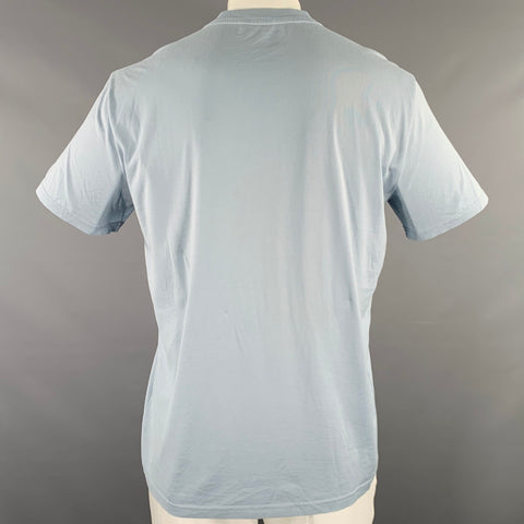GIVENCHY Size XL Blue Cotton Logo Crew Neck T-shirt