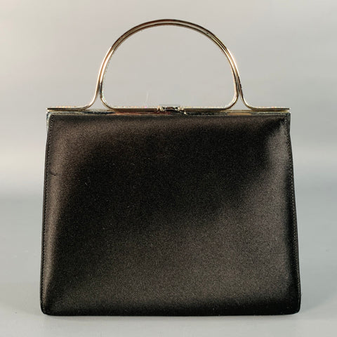 JUDITH LEIBER Vintage One Size Black Silver Silk Evening Handbag