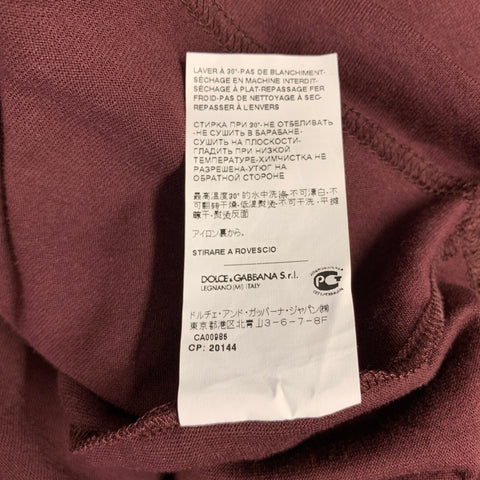 DOLCE & GABBANA Size M Burgundy Cotton Crew Neck T-shirt