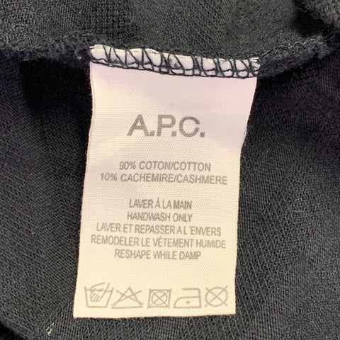 A.P.C. Size M Navy Stripe Cotton Cashmere Crew Neck T-shirt