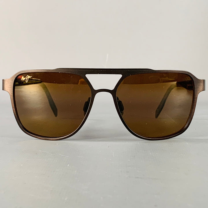MAUI JIM 2nd Reef Black Brown Tortoiseshell Metal Acetate Pilot Sunglasses