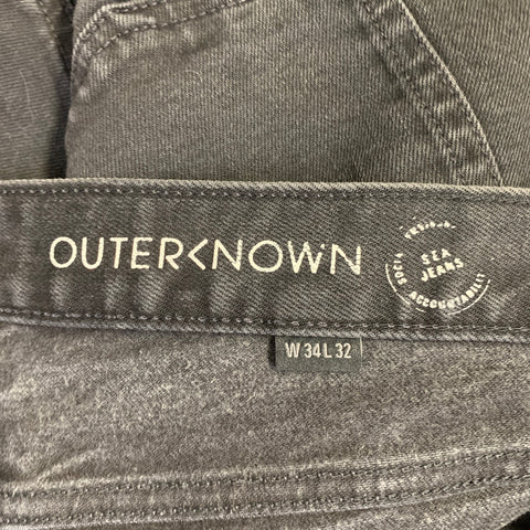 OUTERKNOWN Size 34 Black Twill Cotton Blend Straight Five Pockets Jeans