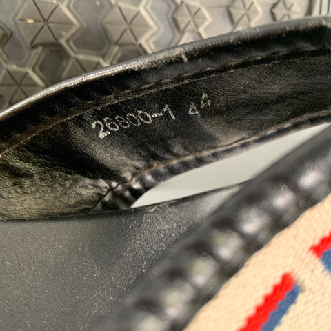 GUCCI Size 11 Black Canvas Thong Sandals