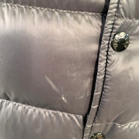 MONCLER Size S Beaufortain White Black Color Block Polyamide Zip Snaps Bomber Jacket