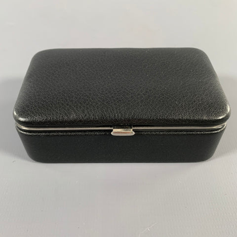 F.HAMMANN Black Silver Leather Jewelry Case Bag