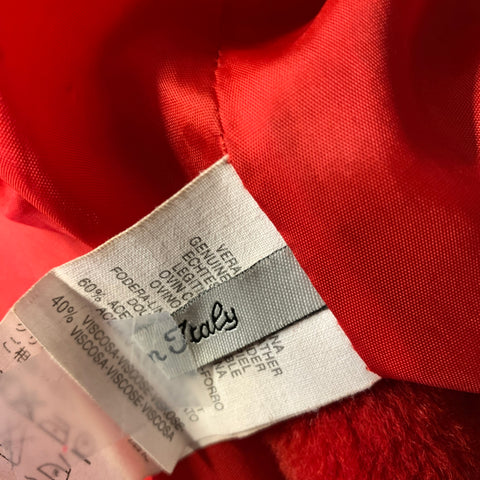 MARINA SPORT Size L Red Leather Sheep Coat