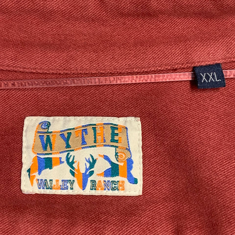 WYTHE VALLEY RANCH Size XXL Red Brick Cotton Western Long Sleeve Shirt