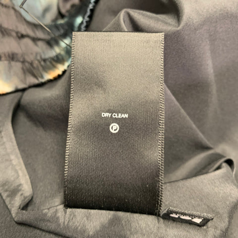 NAHMIAS Taille L Short de survêtement en mélange de soie avec logo tie-dye noir et blanc