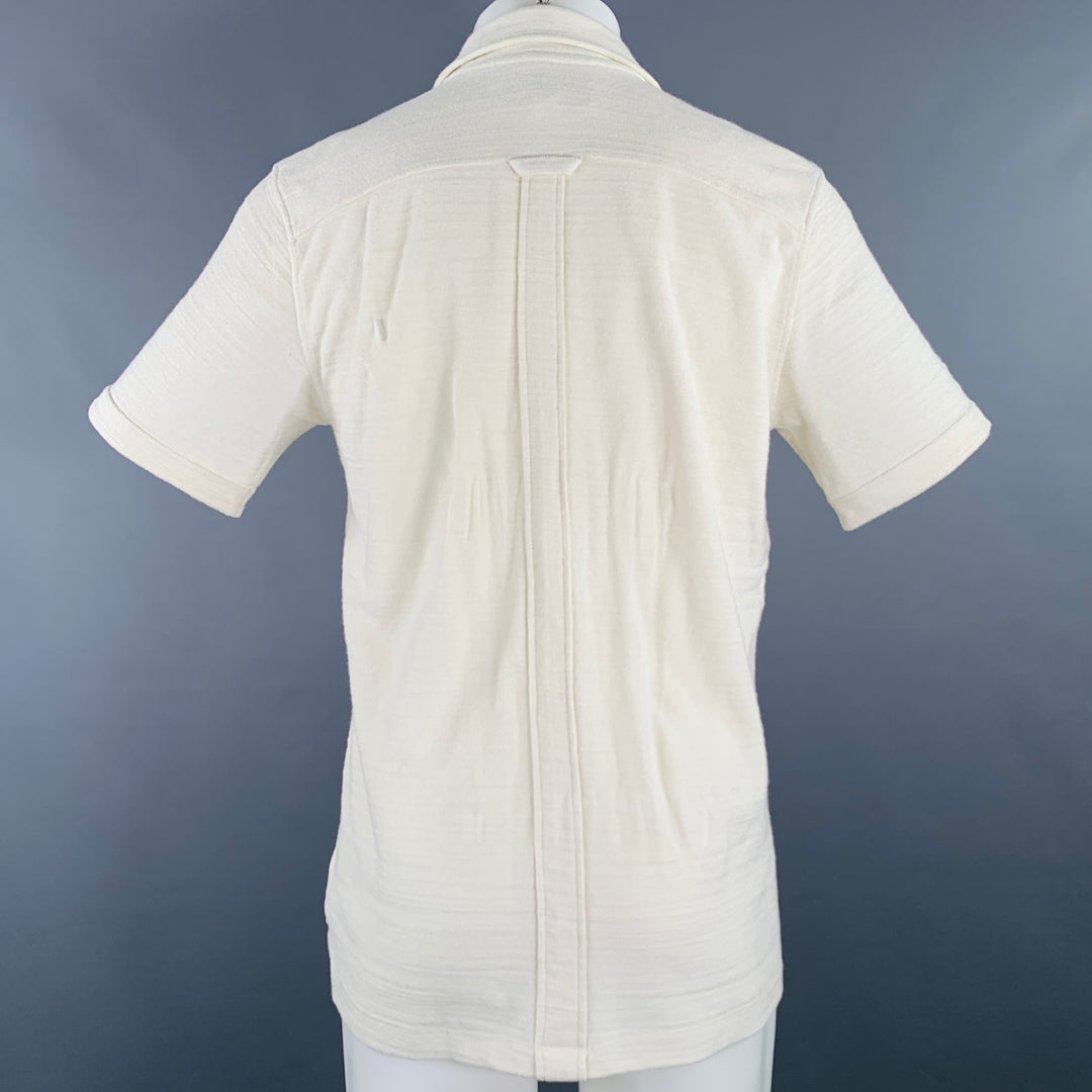 ORLEBAR BROWN Size M Beige Terrycloth Cotton 2 Pockets Short Sleeve Shirt
