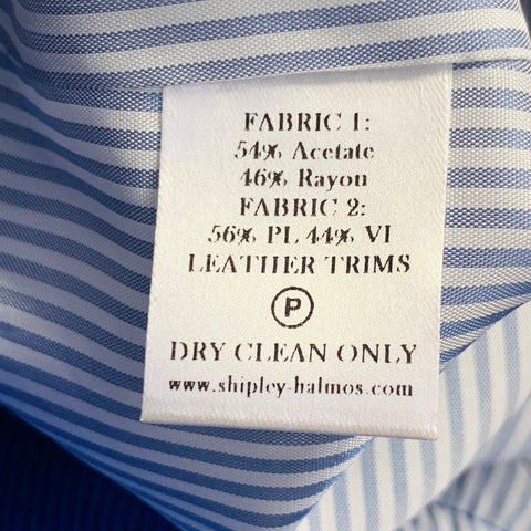 SHIPLEY and HALMOS Size L Blue White Contrast Trim Snaps Varsity Jacket
