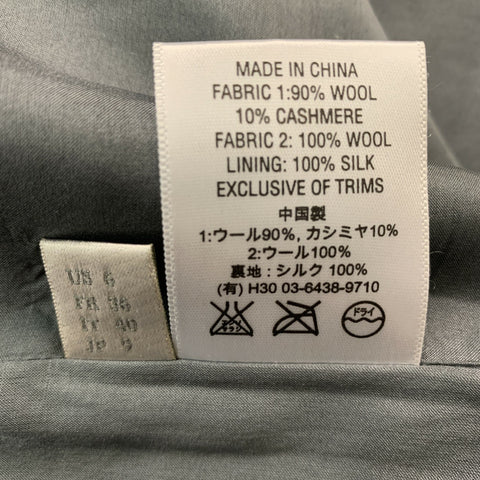RICHARD NICOLL Size 6 Green Black White Wool Cashmere Mixed Fabrics Dress
