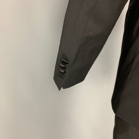 CALVIN KLEIN COLLECTION Size 36 Black Wool Notch Lapel Tuxedo Suit