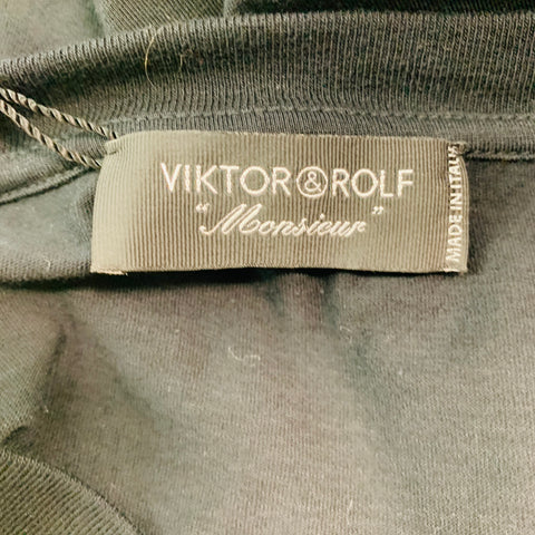 VIKTOR &amp; ROLF Taille XL T-shirt une poche en coton imprimé noir