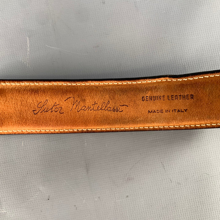 SUTOR MANTELLASSI Size 38 Black Solid Leather Belt