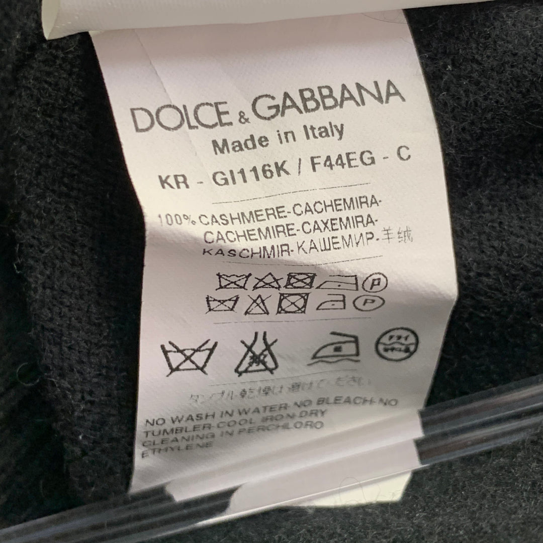 DOLCE & GABBANA Size M Black Knit Cashmere Hooded Sweatshirt