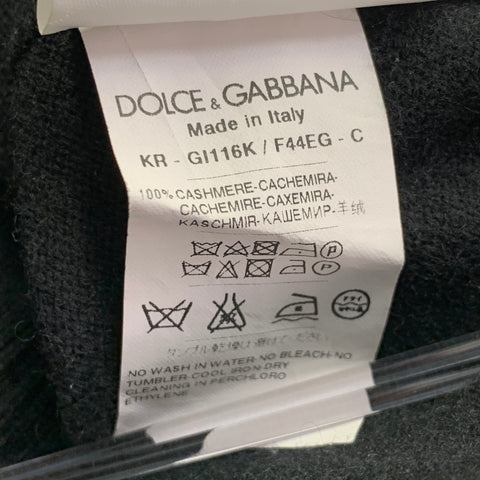 DOLCE & GABBANA Size M Black Knit Cashmere Hooded Sweatshirt