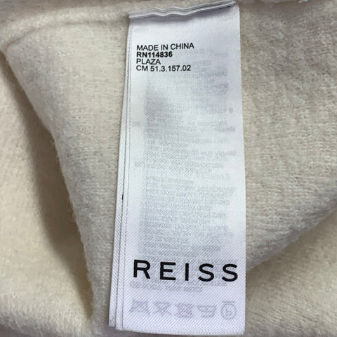 REISS Size S Cream Mixed Materials Wool 1/4 Zip Pullover