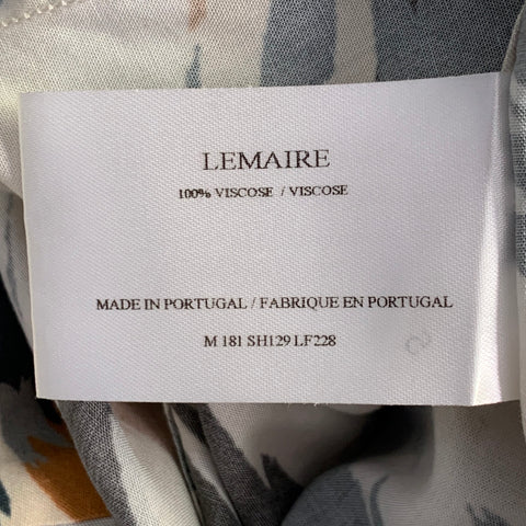 LEMAIRE Size XXL Multi Color Abstract Viscose One Pocket Short Sleeve Shirt