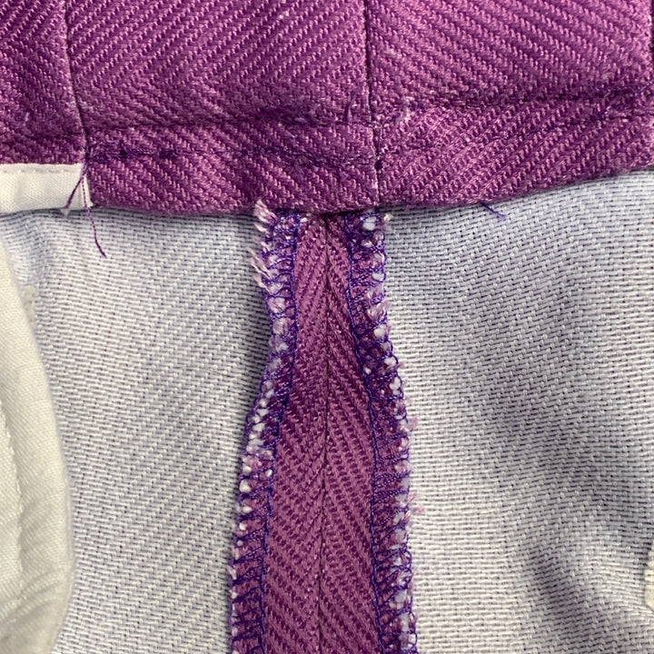 LABRUM Size 32 Purple Polyester Herringbone Pleated Dress Pants