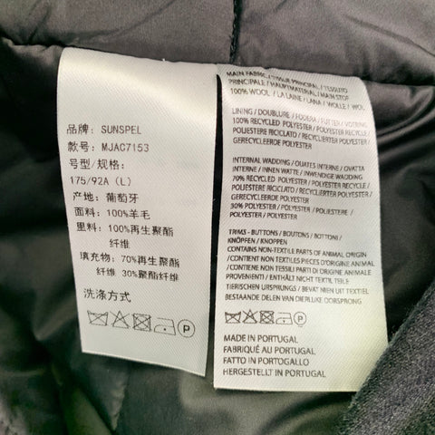 SUNSPEL Taille L Manteau en laine gris anthracite à boutons