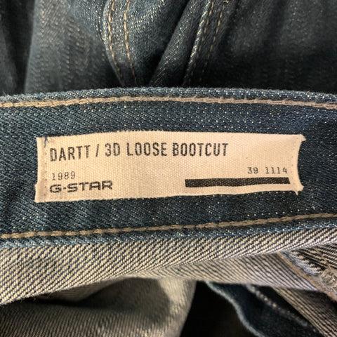 G-STAR Size 30 Navy Indigo Cotton Blend Bootcut Jeans