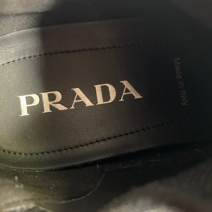 PRADA Size 9 Black Logo Nylon Lace Sneakers