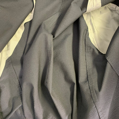 ERMENEGILDO ZEGNA Size 48 Navy Black Seersucker Silk Jacket