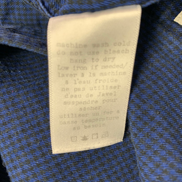 RAG & BONE Size M Blue Black Checkered Cotton One Pocket Long Sleeve Shirt