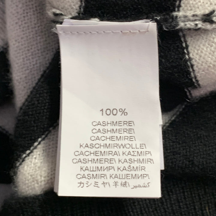 BRUNELLO CUCINELLI Size L Black White Cashmere Stripe Monili Beaded Sequined Cardigan