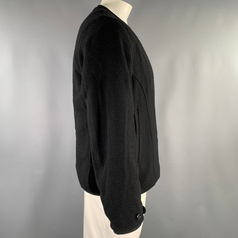 VISVIM Size L Black Textured Wool Linen Reversible Jacket