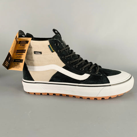 VANS Size 11 Sk8-Hi MTE-2 Grey Black Color Block Suede High Top Sneakers
