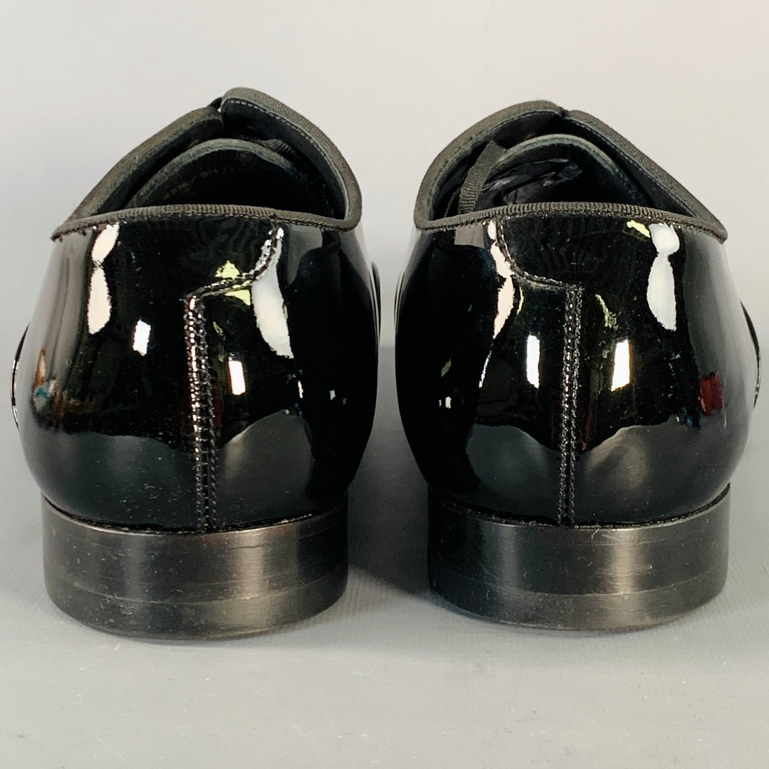 SUITSUPPLY Size 10.5 Black Patent Leather Tuxedo Oxford Lace-Up Shoes